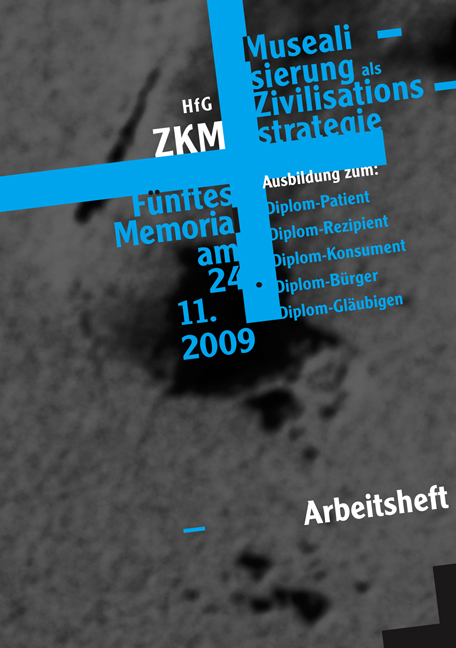 Musealisierung als Zivilisationsstrategie, Bild: Titelseite. Gestaltung: Gertrud Nolte.