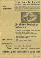 Manifest zur Aktion "Vergoldung der Umwelt" von Bazon Brock und Hermann Goepfert