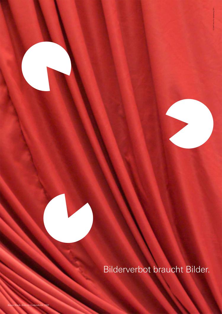 Bilderverbot braucht Bilder., Bild: Bazon Brock, Büro für Evidenzkritik, 2007 © QART Büro für Gestaltung, 2011.