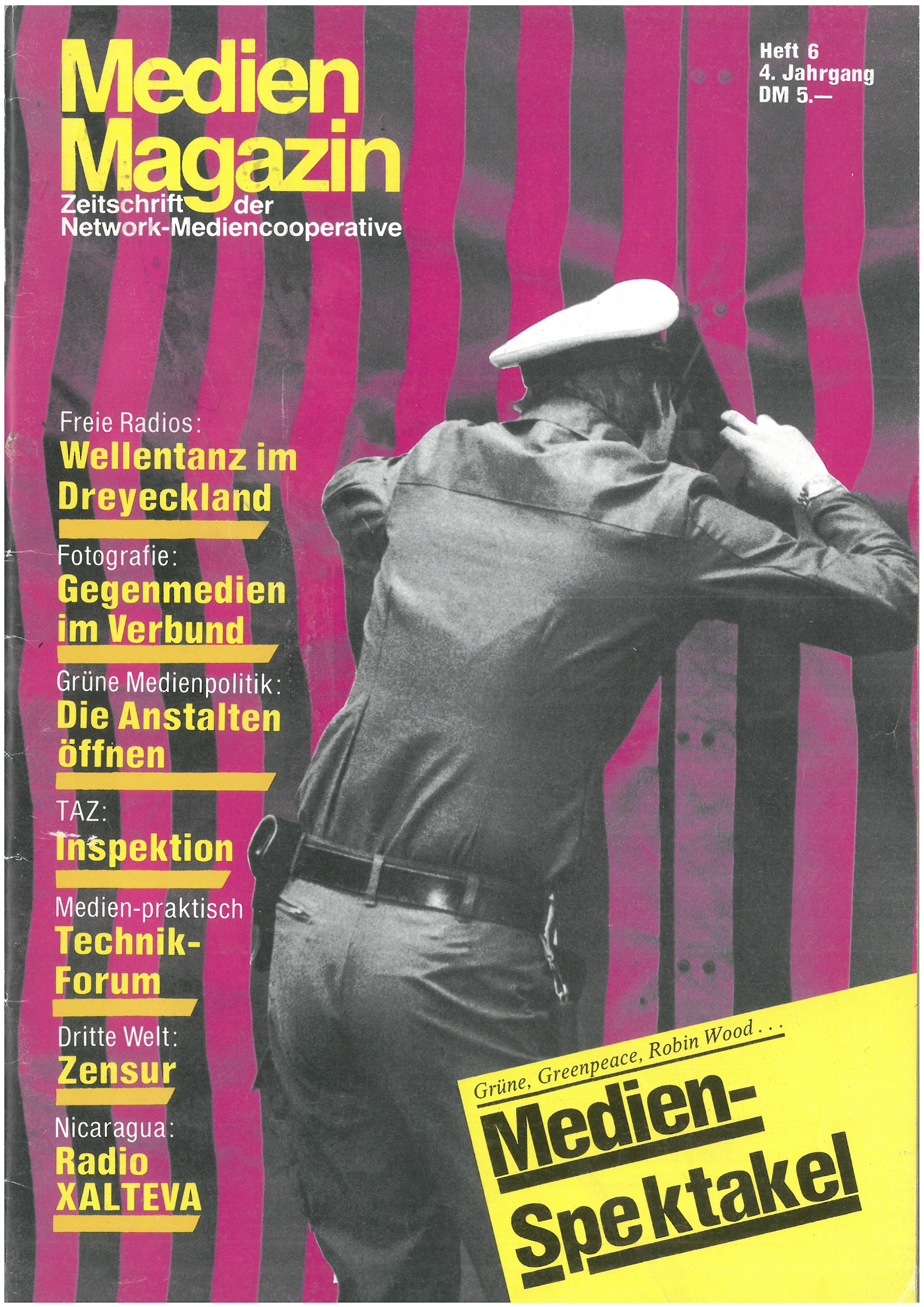 Medien Magazin. Zeitschrift der Network-Mediencooperative, Bild: Heft 6, 4. Jg. 1984.