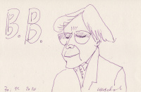 Protokollportrait Bazon Brock von Günter Lierschof während des dreistündigen Zoom-Veteranentreffens 2020