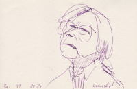 Protokollportrait Bazon Brock von Günter Lierschof während des dreistündigen Zoom-Veteranentreffens 2020