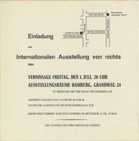 Manifest gegen nichts für die Internationale Ausstellung gegen nichts, Hamburg 1960 (Rückseite)