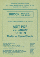 Mein Gott was ist los? | Agit Pop. Dritte Soirée in der Galerie René Block, Berlin 22.01.1965