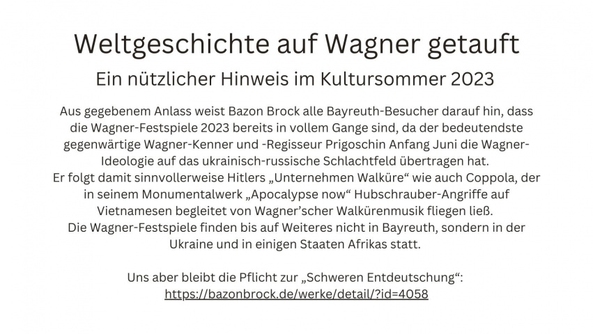 Weltgeschichte auf Wagner getauft, Bild: Die Pflicht zur „Schweren Entdeutschung“.