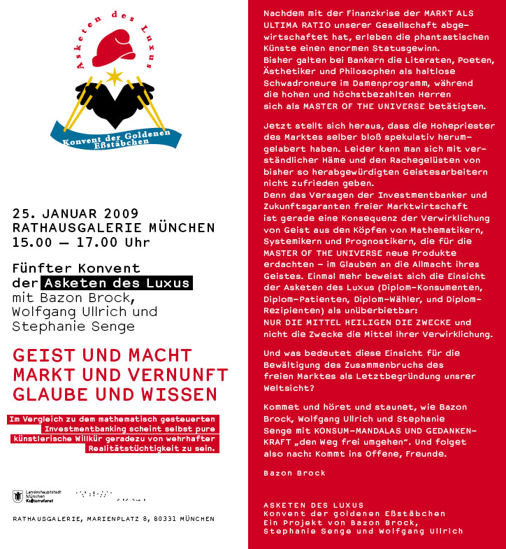 Fünfter Konvent der Asketen des Luxus, Bild: Programmflyer.